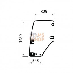 344730A2; CASE IH; Vitre de porte CNH; pièce detachée