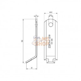 3442210; ESM; Fl2au 40x4x133 Ø12.5 ESM; pièce detachée