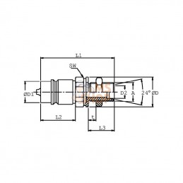 SKPM10N16; DNP; Coupleur mâle 3/8 M16x1,5-10L; pièce detachée