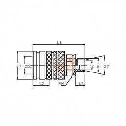 SKPF10L14; DNP; Coupleur femelle 3/8-M14x1,5; pièce detachée