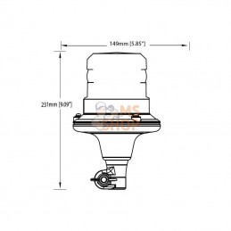 EB5009A; BRITAX; Gyrophare argent flexible Mât DIN LED 12/24V; pièce detachée