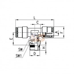 S6430814; CAMOZZI; Raccord enfichable T; pièce detachée