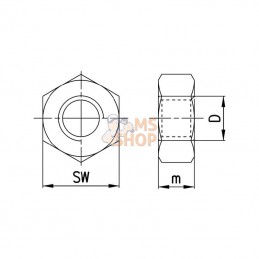 U2532CAM; CAMOZZI; Contre-écrou de tige de piston; pièce detachée