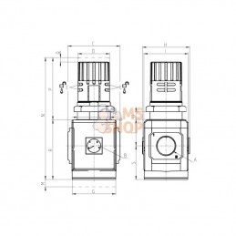 MX212R402; CAMOZZI; Régulateur de pression; pièce detachée