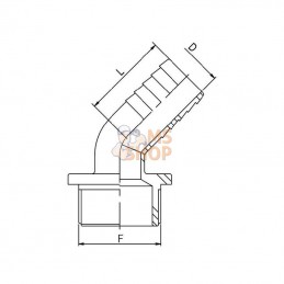 8014302; GEOLINE; Embout 45° 40 mm x 1 1/4" M; pièce detachée