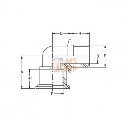 8021401; GEOLINE; Coude 90° 2" F/M; pièce detachée
