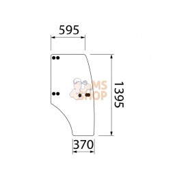 ER387924N; CARRARO; Vitre de porte complète; pièce detachée