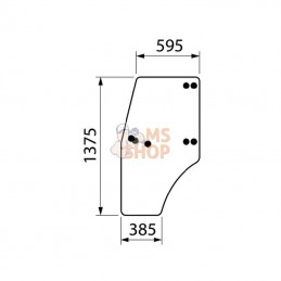 ER047754N; CARRARO; Vitre de porte complète; pièce detachée