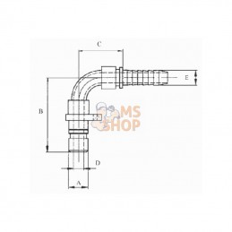 WEO147140404; CEJN; Embout WEO 90° DN06-10 mm; pièce detachée