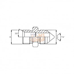 VNBJ0814; BURNETT & HILLMAN; Raccord réduc. 1/2 BSP x 7/8 UNF; pièce detachée