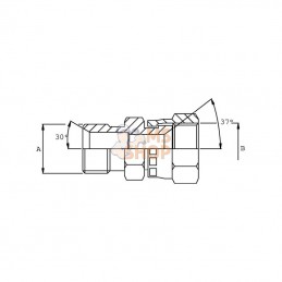 VNBJW0809; BURNETT & HILLMAN; Adaptateur 1/2 x 9/16 BSP/JIC; pièce detachée