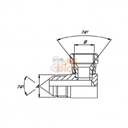 MF9017JK; BURNETT & HILLMAN; Raccord coudé FE-FI 1 1/16 UNF; pièce detachée