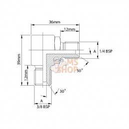 MMC9004K; BURNETT & HILLMAN; Union mâle MBSP1/4-MC1/4 90°; pièce detachée