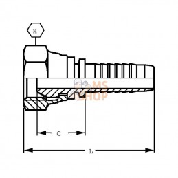 PGL1022; DIETZEL; Raccord DN10-M22x150-15L; pièce detachée