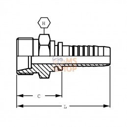 PR1622; DIETZEL; Raccord DN16-M30x200-22L; pièce detachée