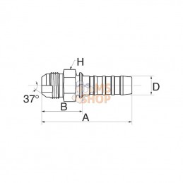 12GS16MJ; GATES; Racc. à sertir DN20-1"5/16 JIC; pièce detachée