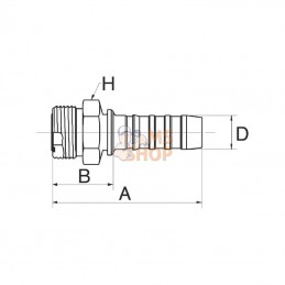 12GS12MFFOR; GATES; Racc. à sertir DN20-1"3/16 SAE; pièce detachée