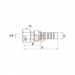 6GS12FDLORX; GATES; Racc. à sertir DN10-M18x1,5; pièce detachée