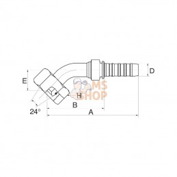 12GS25FDHORX45; GATES; Racc. à sertir 45° DN20-M36x2; pièce detachée