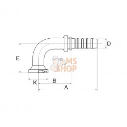 10GS12FLH90M; GATES; Racc. à sertir DN16+41,3 bride 90°; pièce detachée