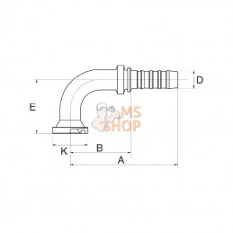 10GS12FL90M; GATES; Racc. à sertir DN16+38,1 bride 90°; pièce detachée