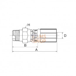 12G12MPX; GATES; Racc. à sertir DN20-3/4 NPTF; pièce detachée