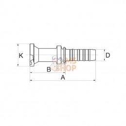 10GS12FL; GATES; Racc. à sertir DN16+38,1 bride; pièce detachée