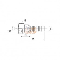 10GS12FBSPORX; GATES; Racc. à sertir DN16-3/4 BSP; pièce detachée