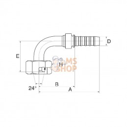 10GS18FDLORX90; GATES; Racc. à sertir 90 DN16-M26x1,5; pièce detachée