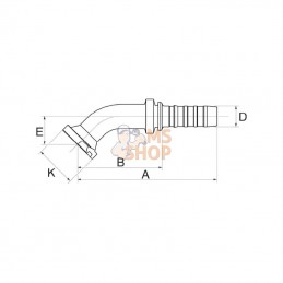 10GS8FLH45M; GATES; Racc. à sertir DN16+31,8 bride 45°; pièce detachée
