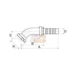 12GS16FL45S; GATES; Racc. à sertir DN20+44,5 bride 45°; pièce detachée