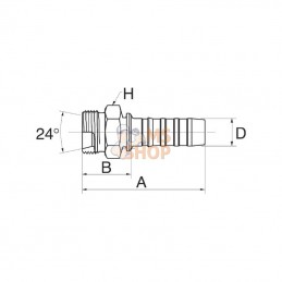 12GS22MDL; GATES; Racc. à sertir DN20-M30x2; pièce detachée