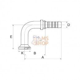 12GS12FLH90100; GATES; Racc. à sertir DN20+41,3 bride 90°; pièce detachée