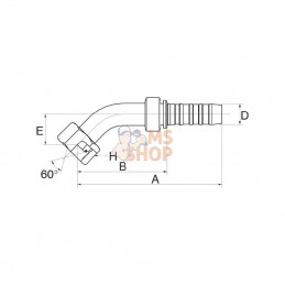10GS12FBSPORX45; GATES; Racc. à sertir 45° DN16-3/4 BSP; pièce detachée