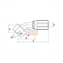 6G15FDLORX45; GATES; Racc. à sertir 45 DN10-M22x1,5; pièce detachée