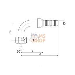 6GS6FBSPORX90; GATES; Racc. à sertir 90° DN10-3/8 BSP; pièce detachée