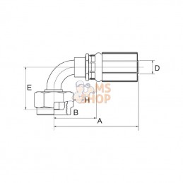 6G13FFGX90; GATES; Racc. à sertir 90° DN10-M20x1,5; pièce detachée