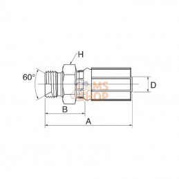 10G12MBSPP; GATES; Racc. à sertir DN16-3/4 BSPP; pièce detachée