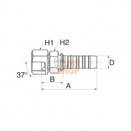 10GS12FJX; GATES; Racc. à sertir DN16-1"1/16 JIC; pièce detachée