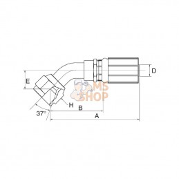 10G12FJX45S; GATES; Racc. à sertir DN16-1"1/16 JIC 45°; pièce detachée