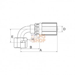 10G12FFORX90S; GATES; Racc. à sertir DN16-1"3/16ORFS 90°; pièce detachée