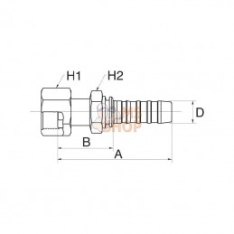 10GS10FFORX; GATES; Racc. à sertir DN16-1" SAE; pièce detachée