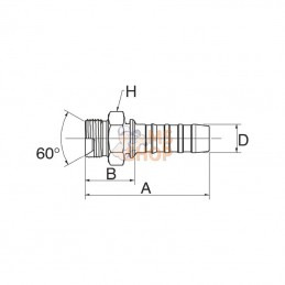10GS12MBSPP; GATES; Racc. à sertir DN16-3/4 BSPP; pièce detachée