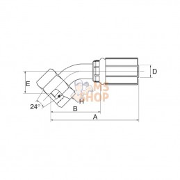 6G12FDLORX45; GATES; Racc. à sertir 45 DN10-M18x1,5; pièce detachée