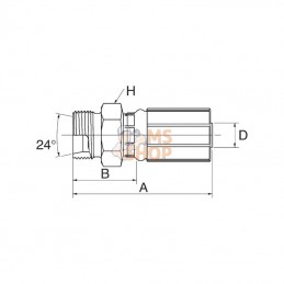 6G15MDL; GATES; Racc. à sertir DN10-M22x1,5-15L; pièce detachée