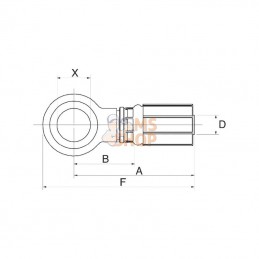 6G8BSPBJ; GATES; Racc. à sertir DN10-1/2BSP banjo; pièce detachée