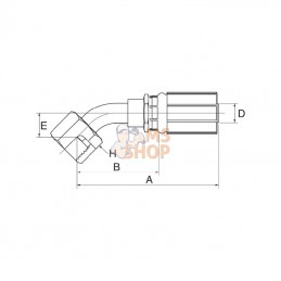 6G4FFORX45S; GATES; Racc. à sertir 45° DN10-9/16 ORFS; pièce detachée
