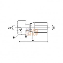 6G14FDHORX; GATES; Racc. à sertir DN10-M22x1,5; pièce detachée