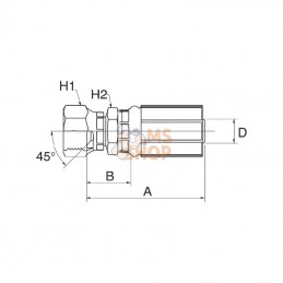 6G8FSX; GATES; Racc. à sertir DN10-3/4 SAE 45; pièce detachée