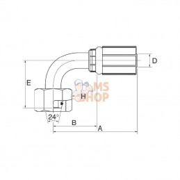 6G10FDLORX90; GATES; Racc. à sertir 90 DN10-M16x1,5; pièce detachée